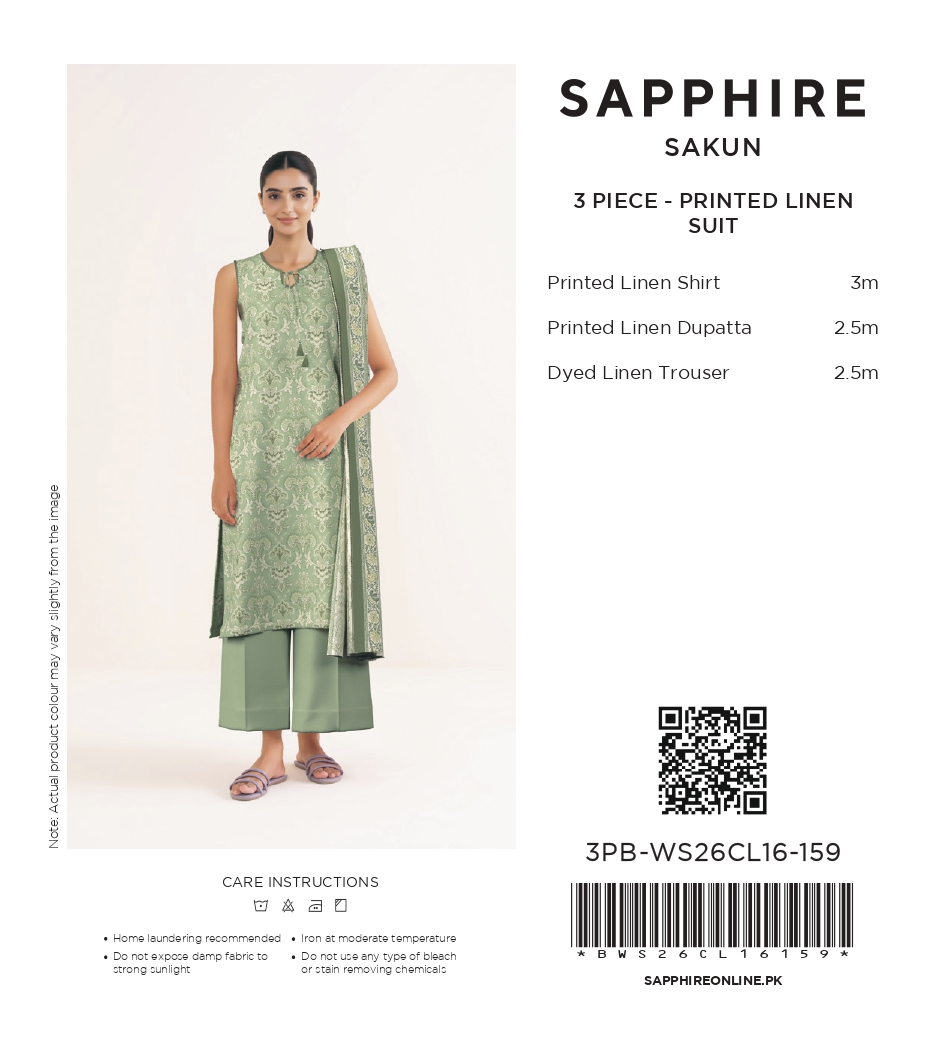 Sapphire 3 PIECE DIGITAL PRINTED LINEN SUIT - 3PB-WS26CL16-159 Hover View