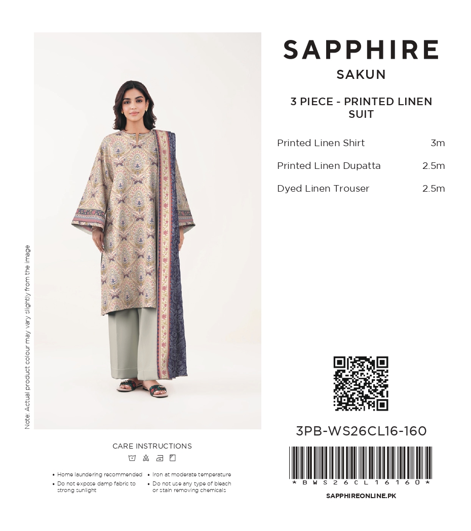 Sapphire 3 PIECE DIGITAL PRINTED LINEN SUIT Hover View