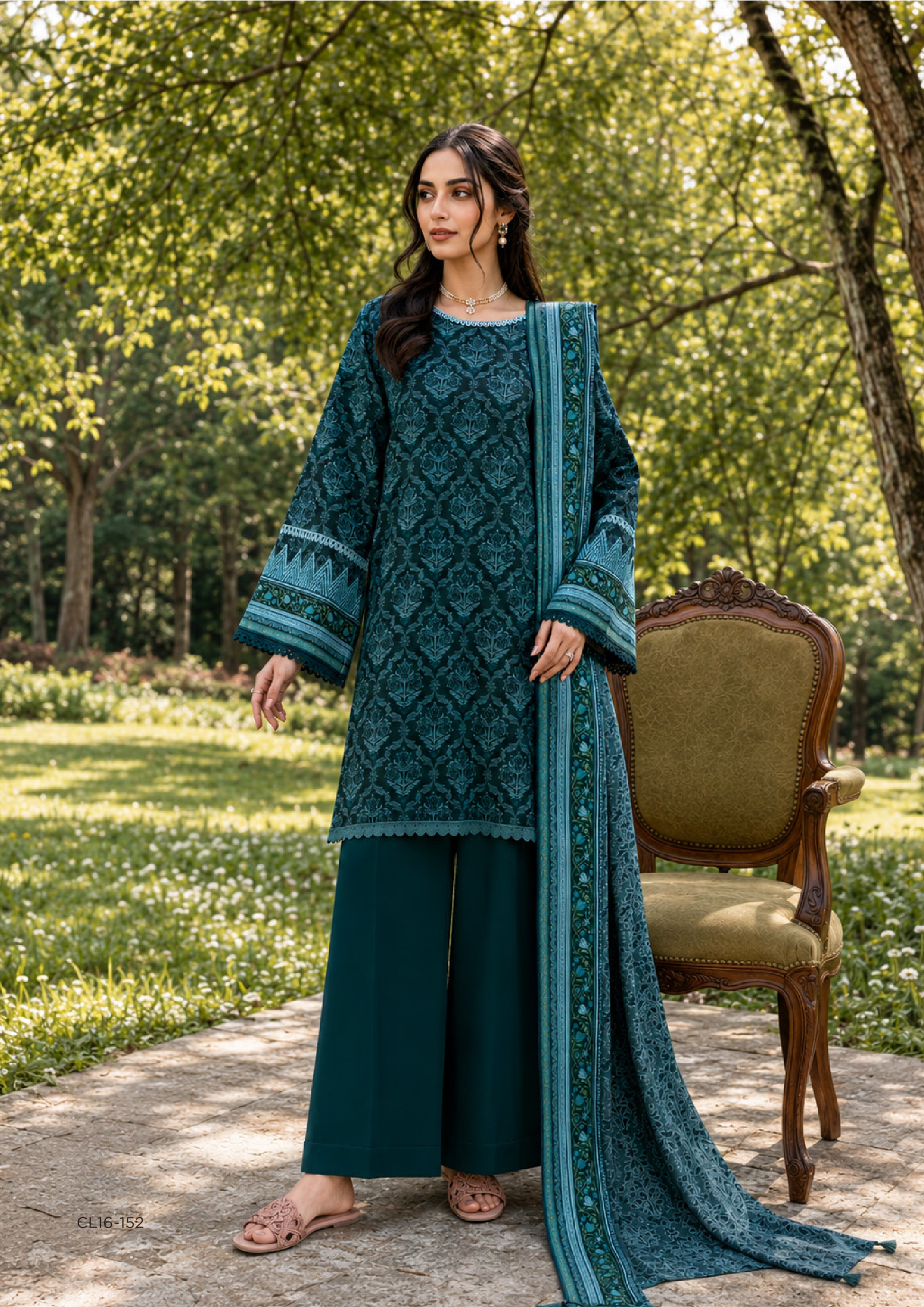 Sapphire 3 PIECE DIGITAL PRINTED LINEN SUIT - 3PB-WS26CL16-152