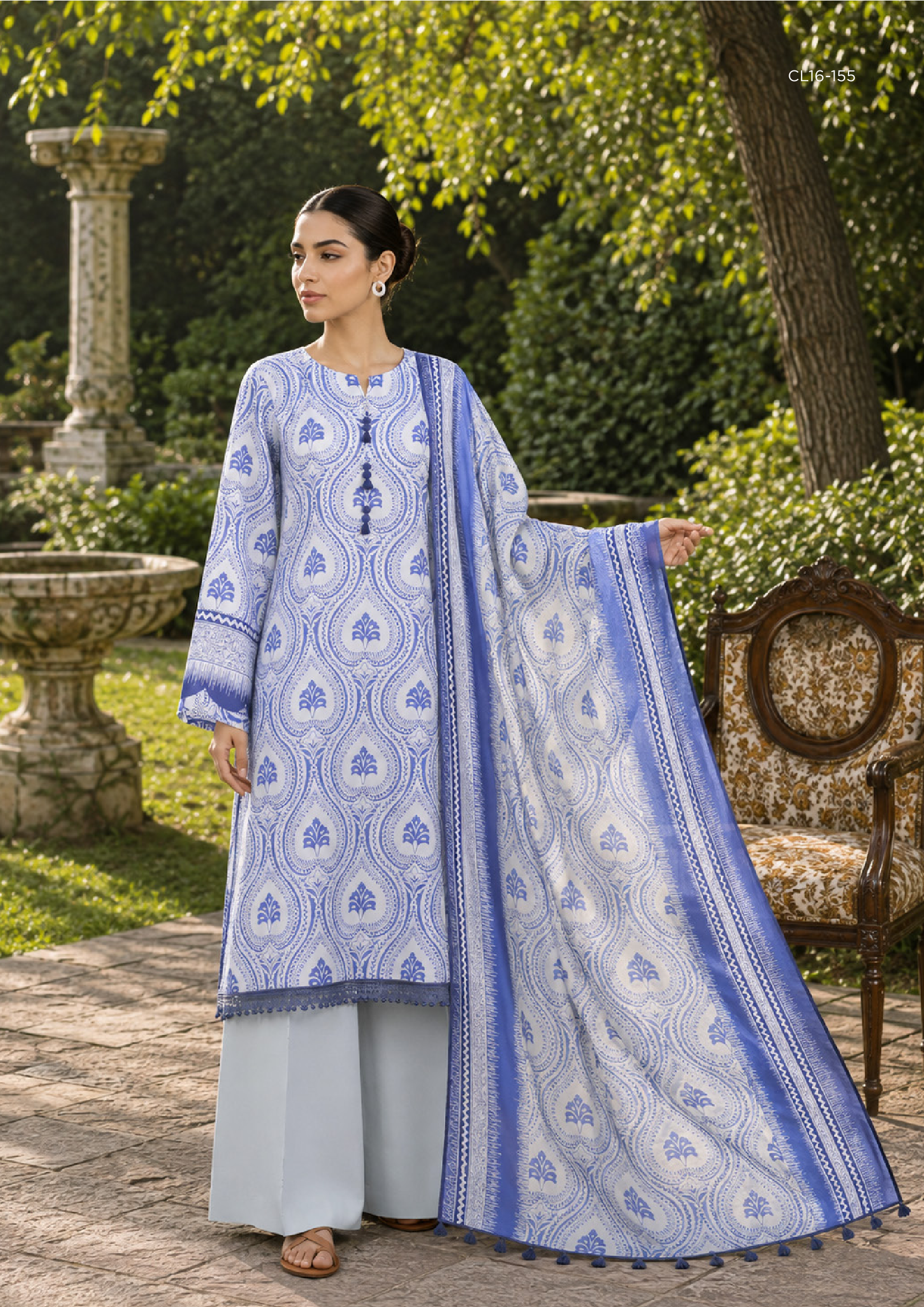 Sapphire 3 PIECE DIGITAL PRINTED LINEN SUIT - 3PB-WS26CL16-155