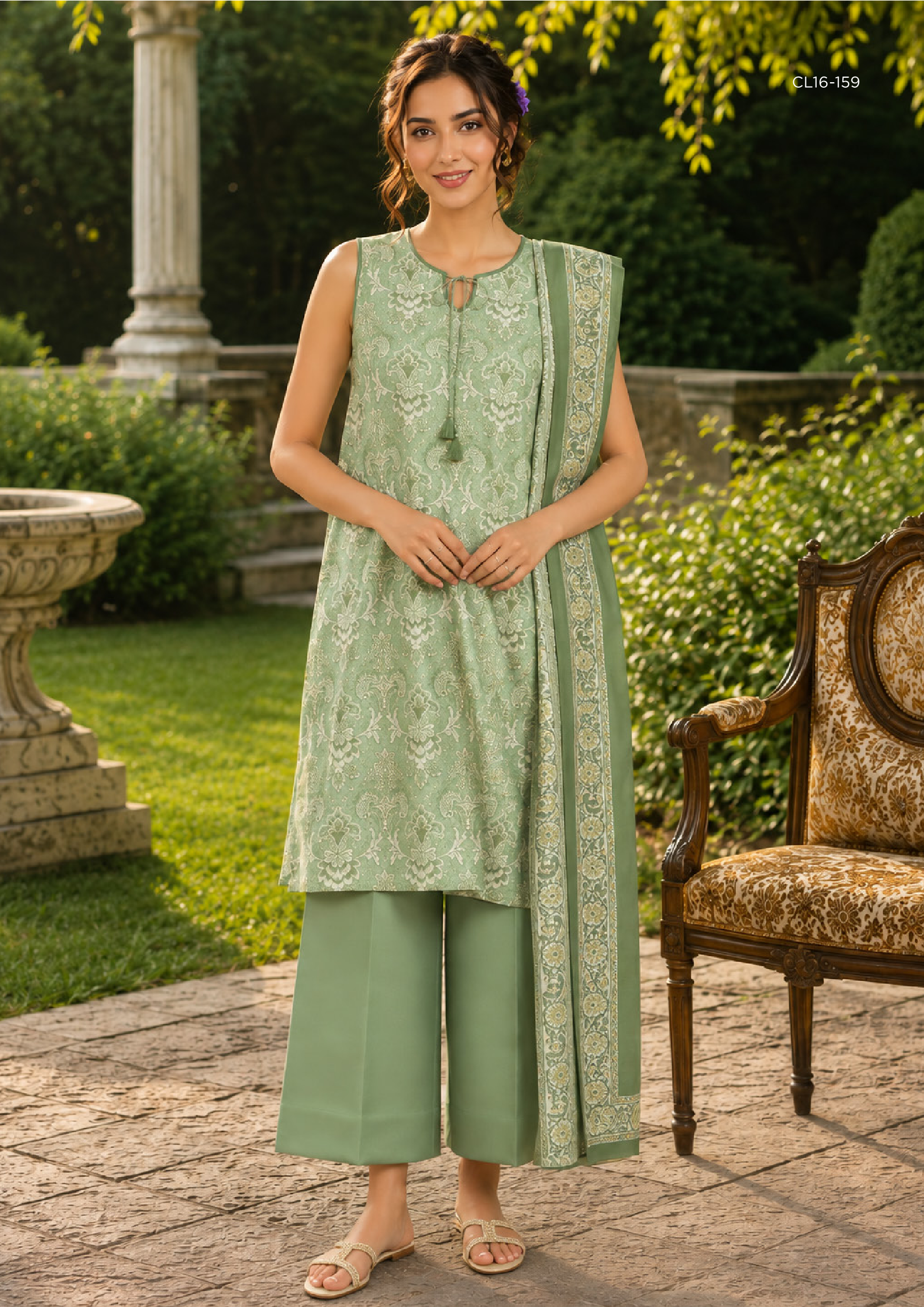 Sapphire 3 PIECE DIGITAL PRINTED LINEN SUIT - 3PB-WS26CL16-159