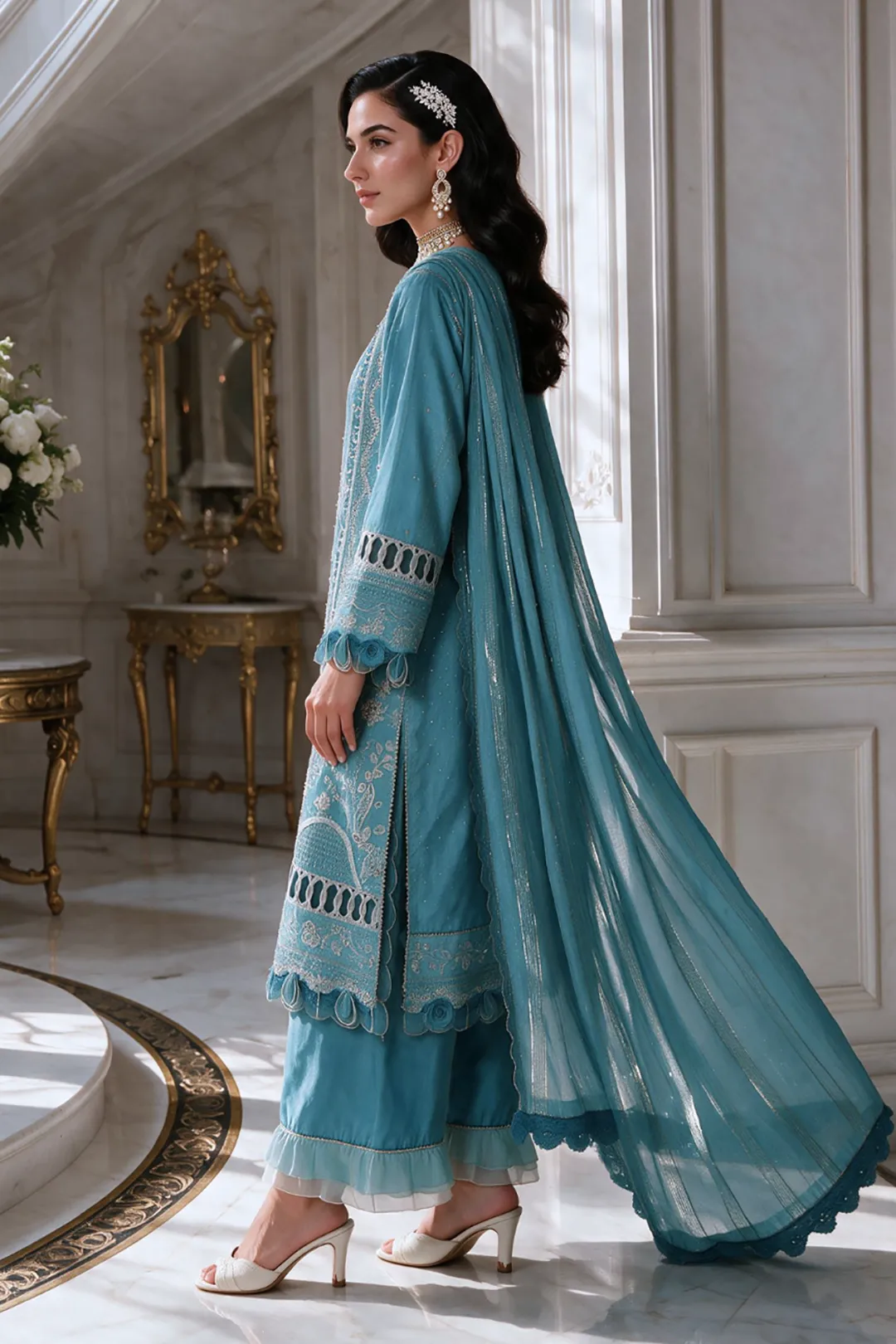 Zellbury Embroidered Shirt Shalwar Dupatta - 4222 Hover View