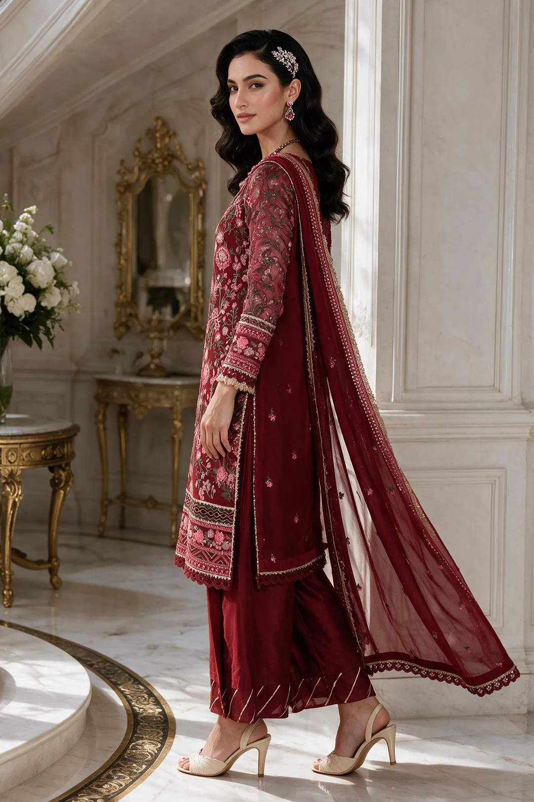 Zellbury Embroidered Shirt Shalwar Dupatta - 4231 Hover View