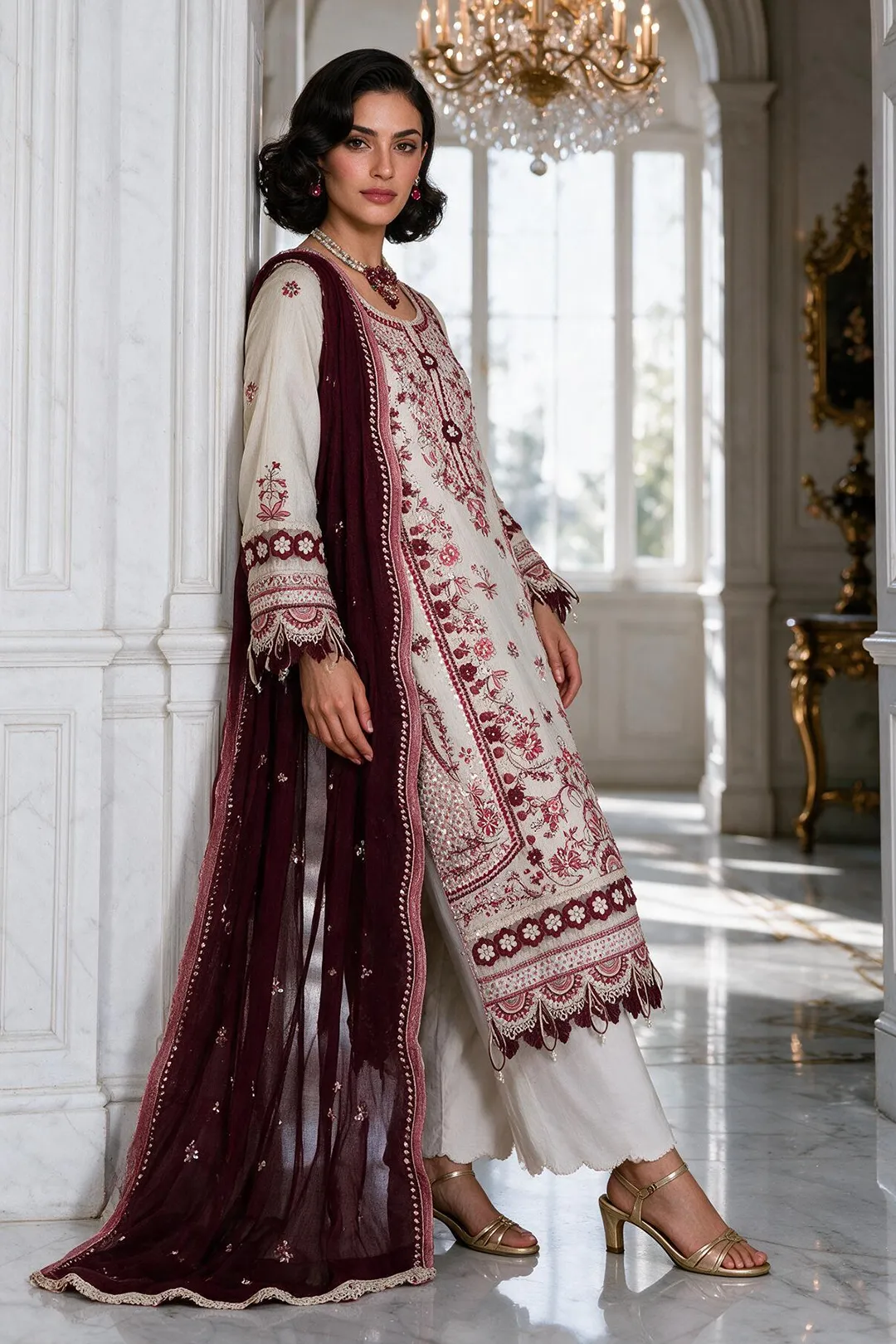 Zellbury Embroidered Shirt Shalwar Dupatta - 4223